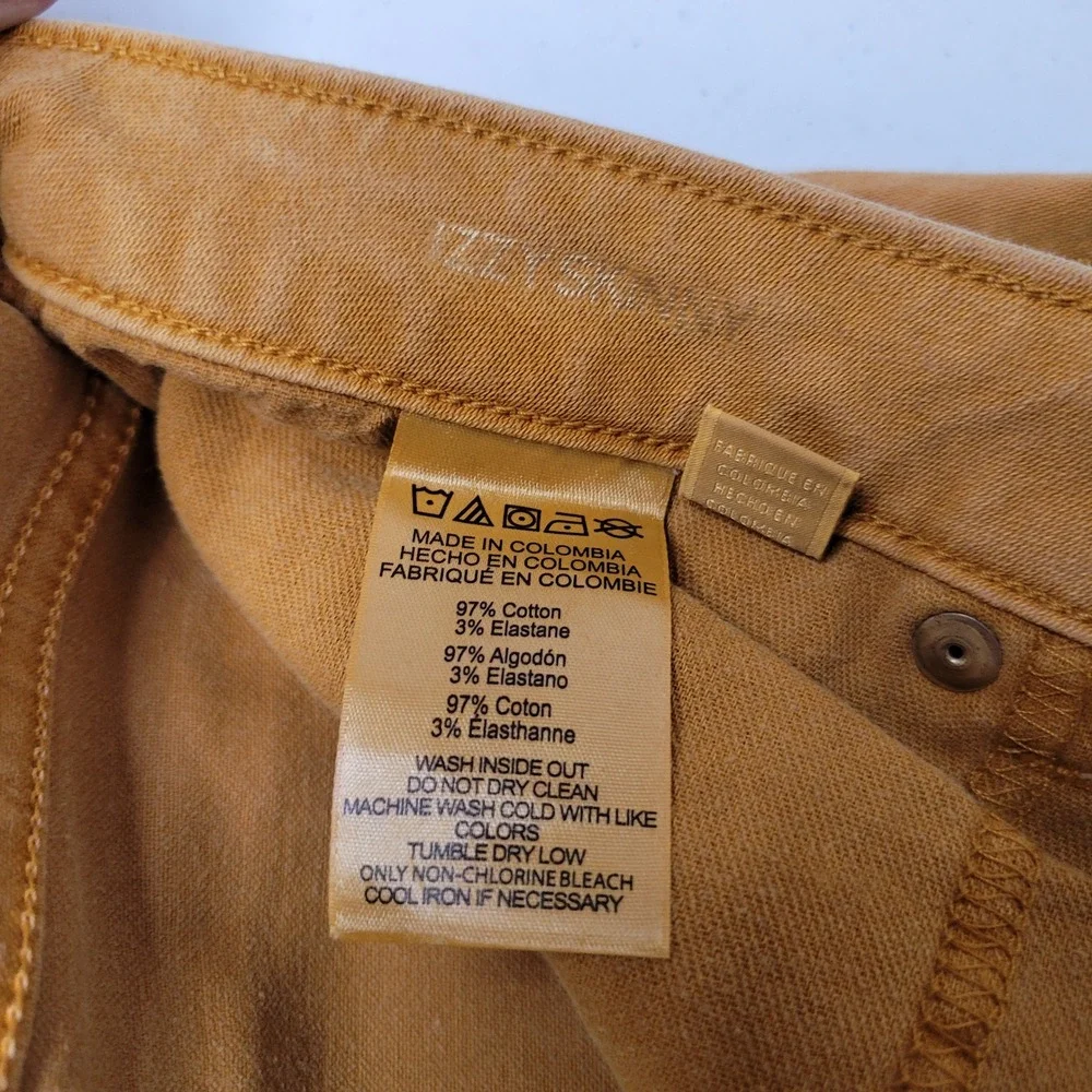 Michael Kors‎ Womens Mustard Yellow Skinny Jeans Size 10 Cotton Blend Stretch